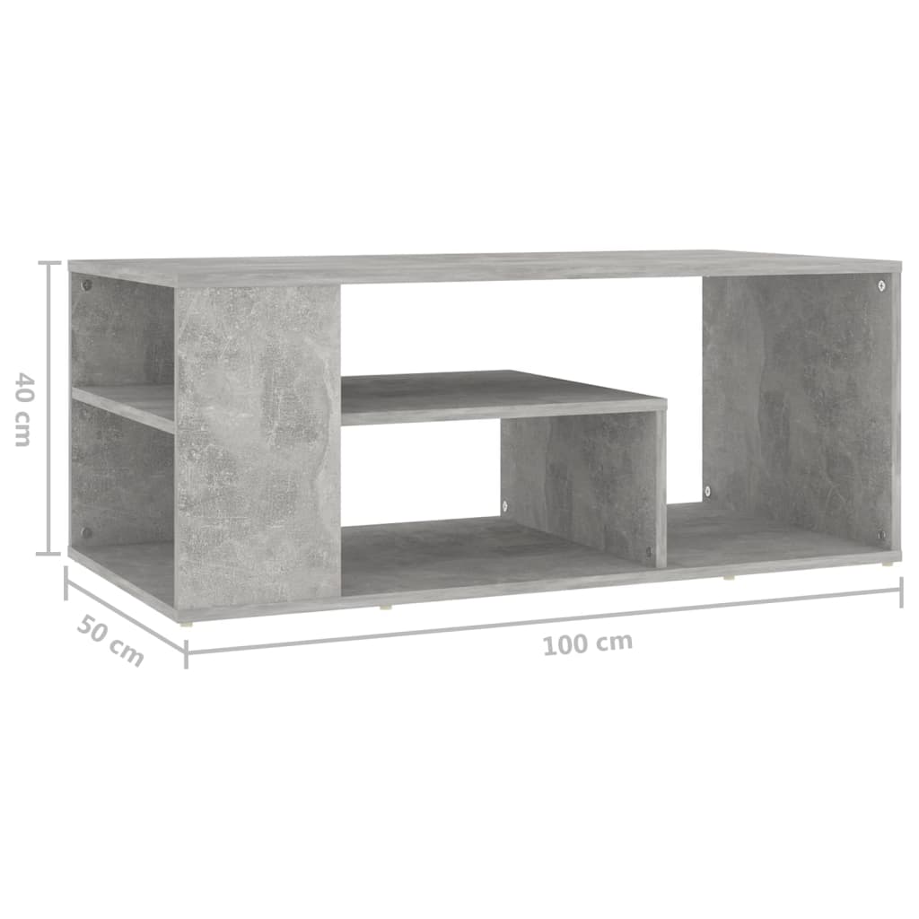 Table basse gris béton 100x50x40 cm bois d’ingénierie - Tables basses