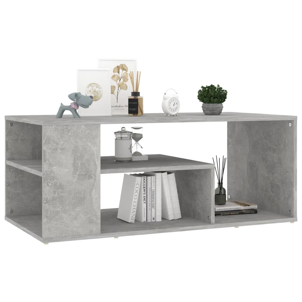 Table basse gris béton 100x50x40 cm bois d’ingénierie - Tables basses