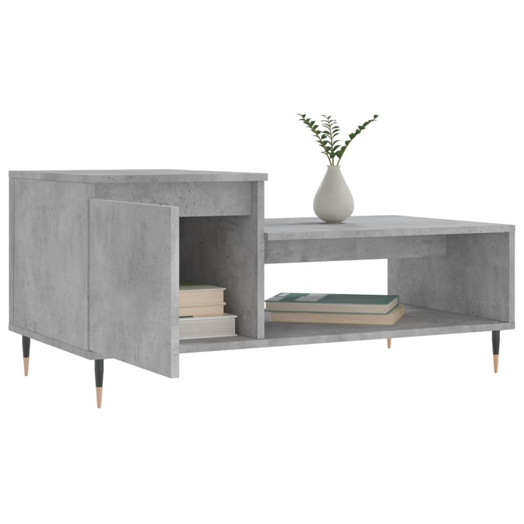 Table basse Gris béton 100x50x45 cm Bois d’ingénierie - Tables basses