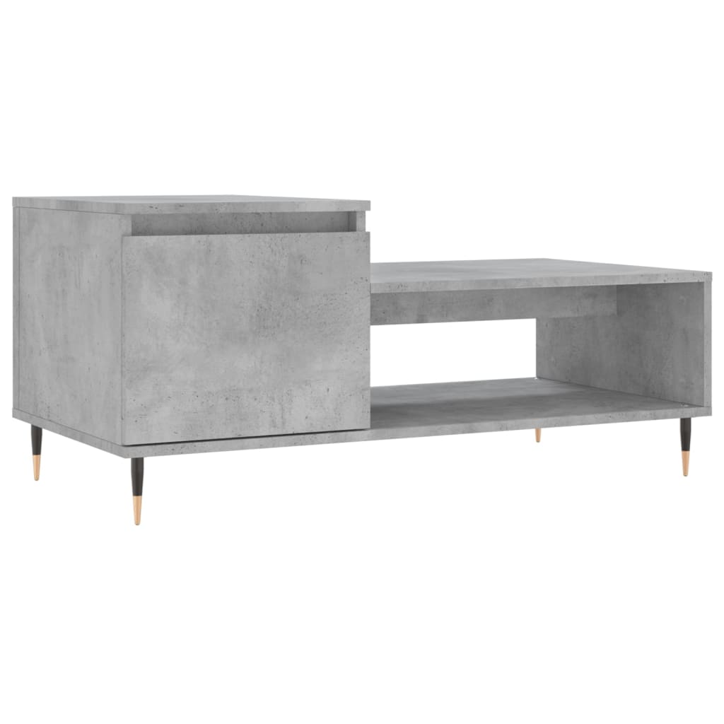 Table basse Gris béton 100x50x45 cm Bois d’ingénierie - Tables basses