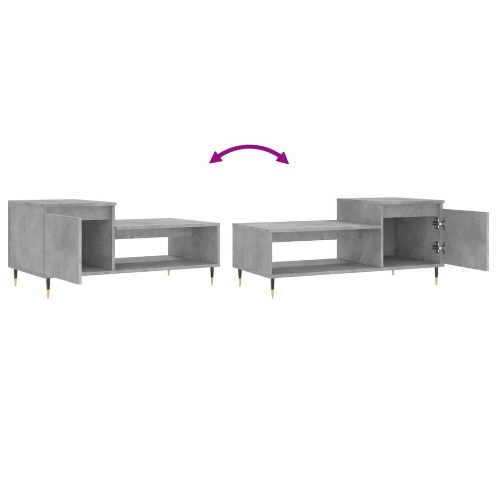 Table basse Gris béton 100x50x45 cm Bois d’ingénierie - Tables basses