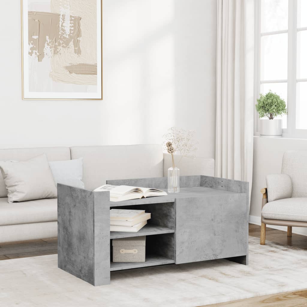 Table basse gris béton 100x50x50 cm bois d’ingénierie - Tables basses