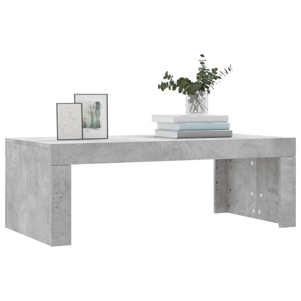 Table basse gris béton 102x50x36 cm bois d’ingénierie - Tables basses