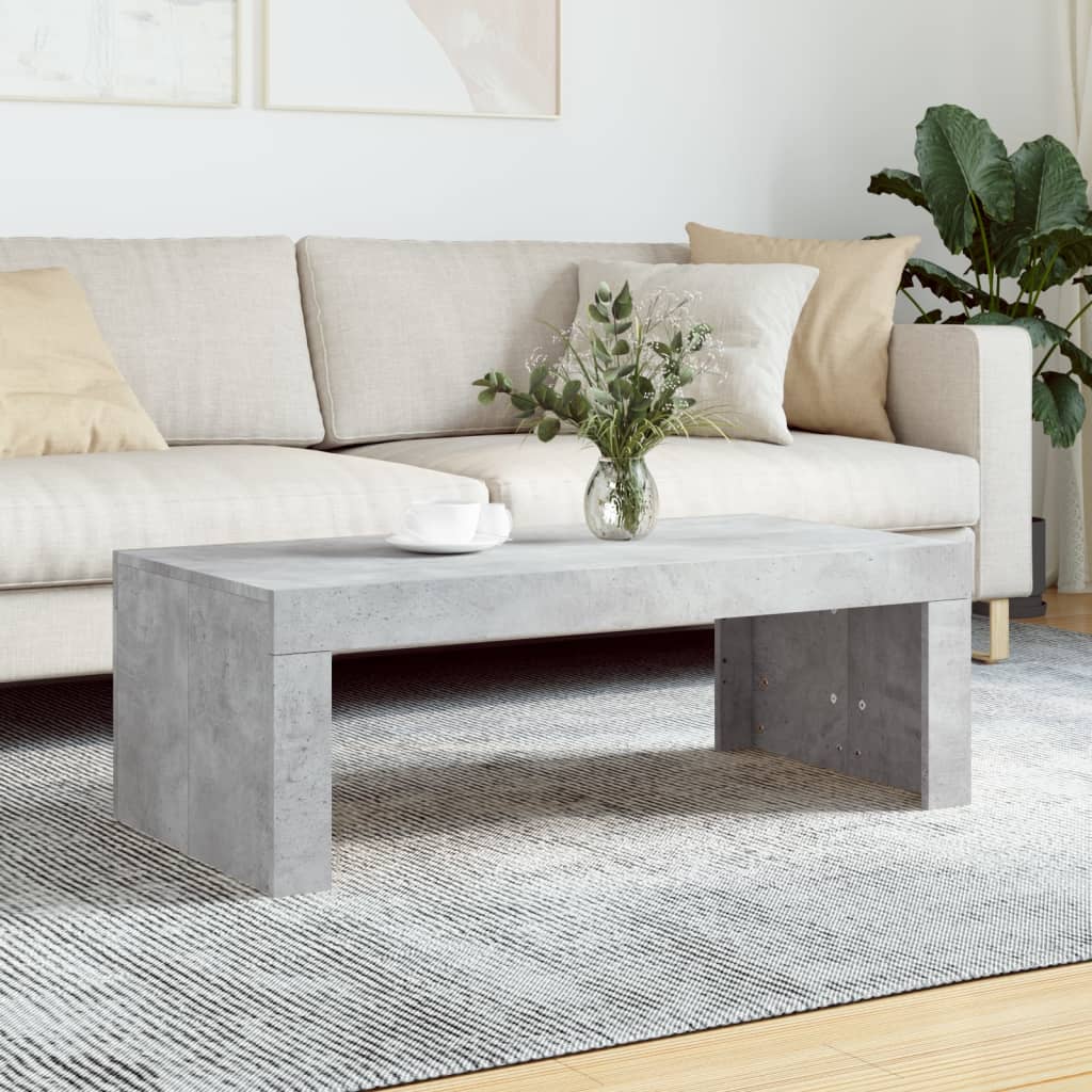 Table basse gris béton 102x50x36 cm bois d’ingénierie - Tables basses