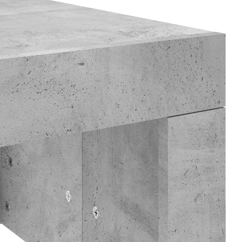Table basse gris béton 102x50x36 cm bois d’ingénierie - Tables basses