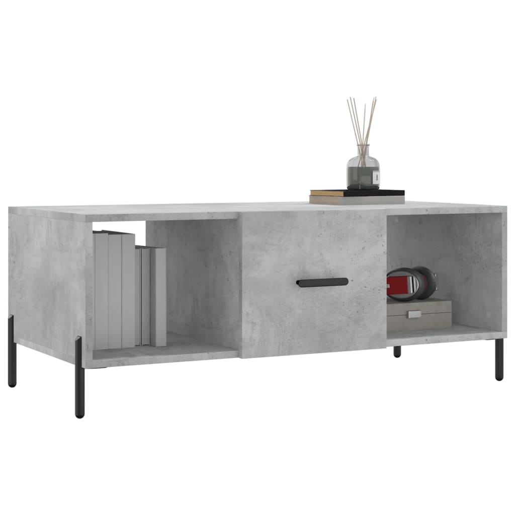 Table basse gris béton 102x50x40 cm bois d’ingénierie - Tables basses