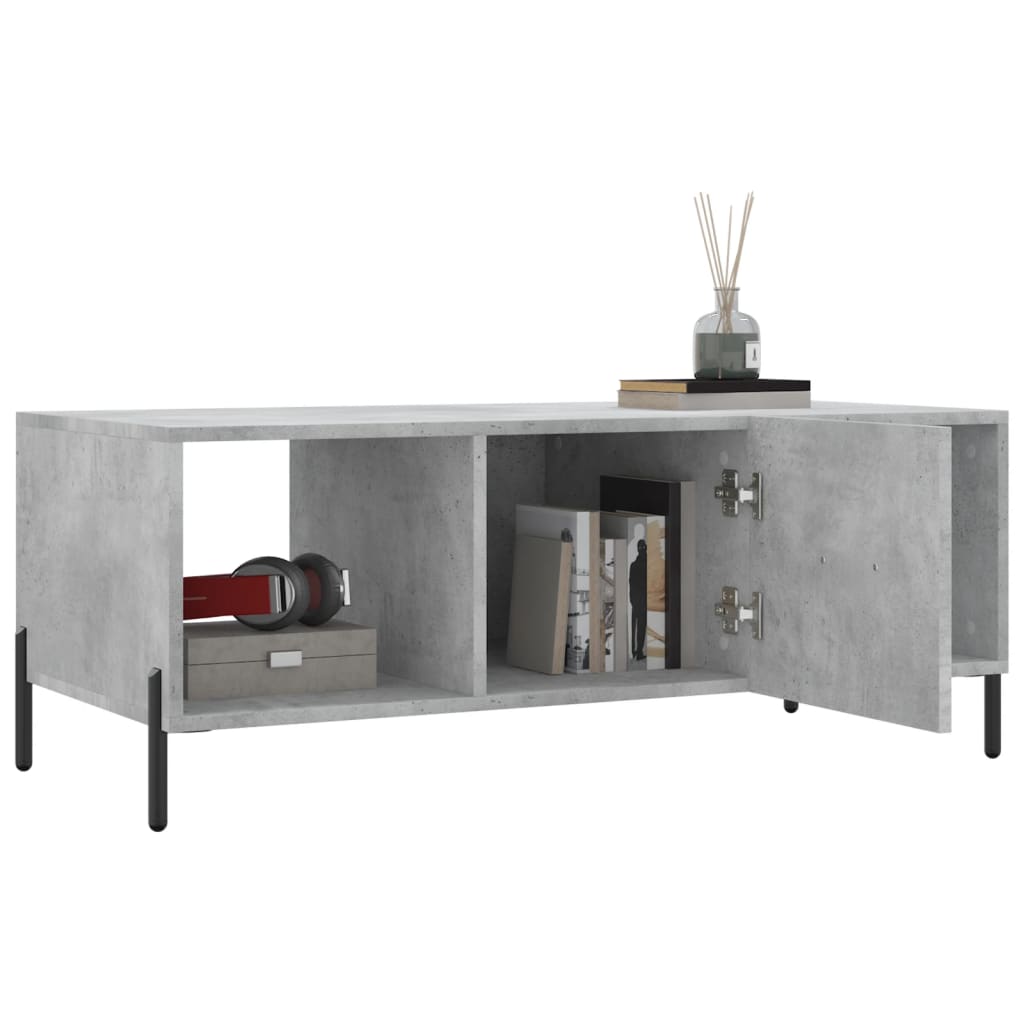 Table basse gris béton 102x50x40 cm bois d’ingénierie - Tables basses