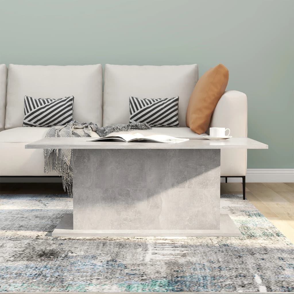Table basse gris béton 102x55,5x40 cm bois d’ingénierie - Tables basses