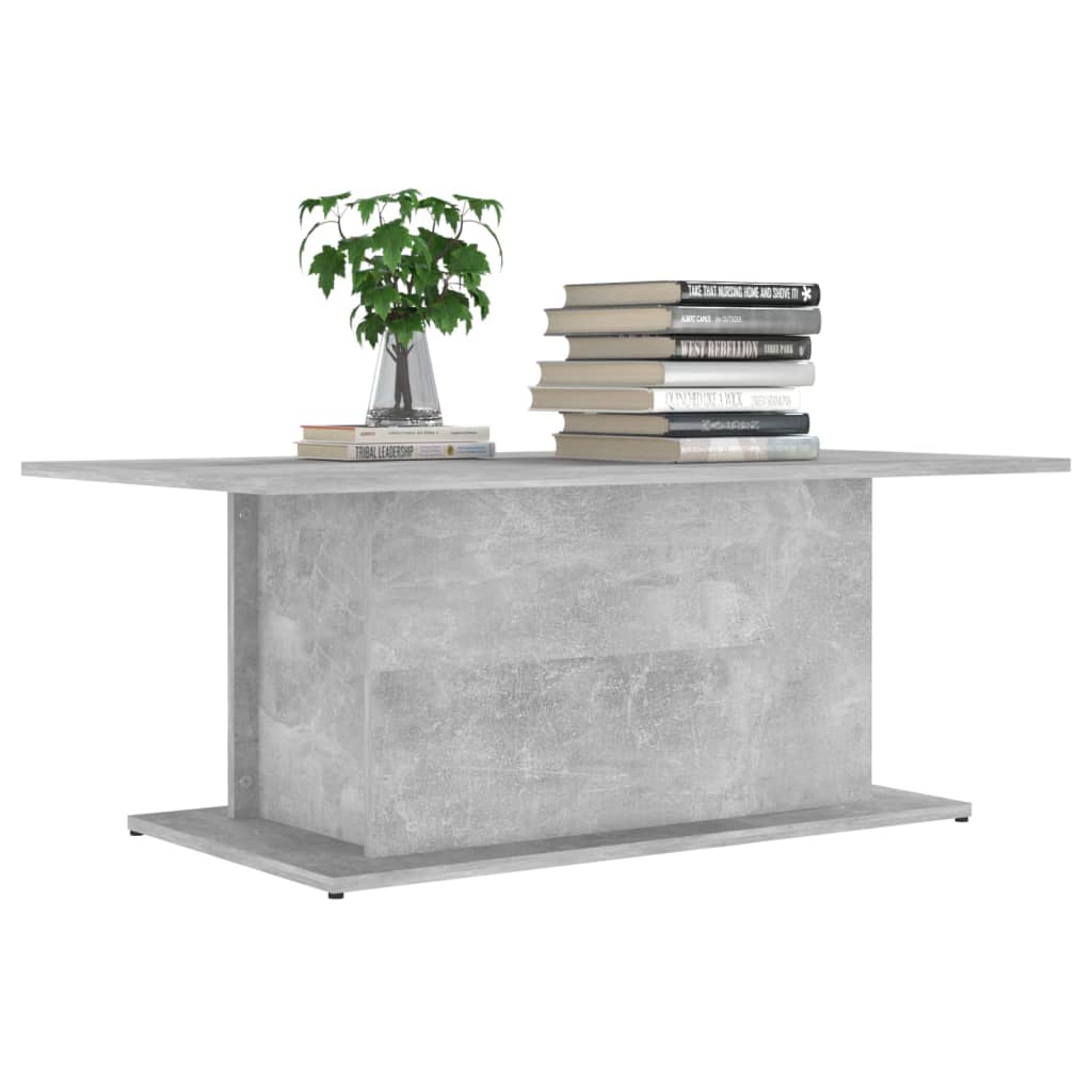 Table basse gris béton 102x55,5x40 cm bois d’ingénierie - Tables basses
