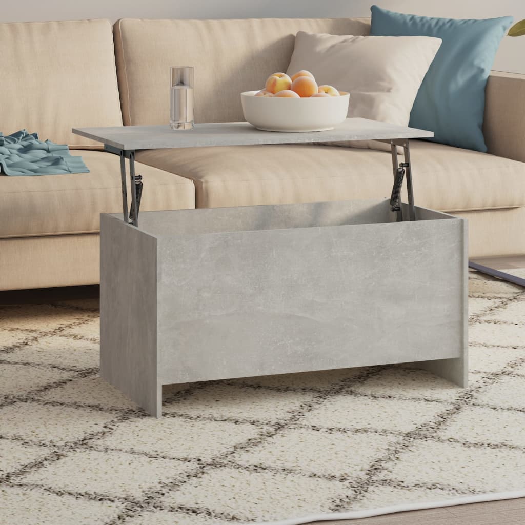Table basse gris béton 102x55,5x52,5 cm bois d’ingénierie - Tables basses