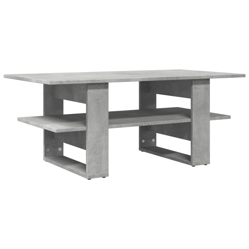 Table basse gris béton 102x55x42 cm bois d’ingénierie - Tables basses