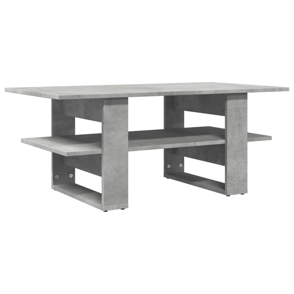 Table basse gris béton 102x55x42 cm bois d’ingénierie - Tables basses