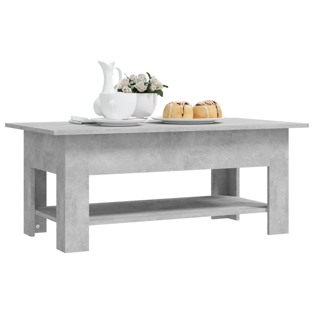 Table basse gris béton 102x55x42 cm bois d’ingénierie - Tables basses