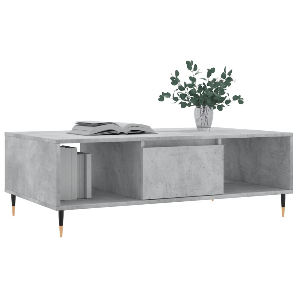 Table basse gris béton 104x60x35 cm bois d’ingénierie - Tables basses