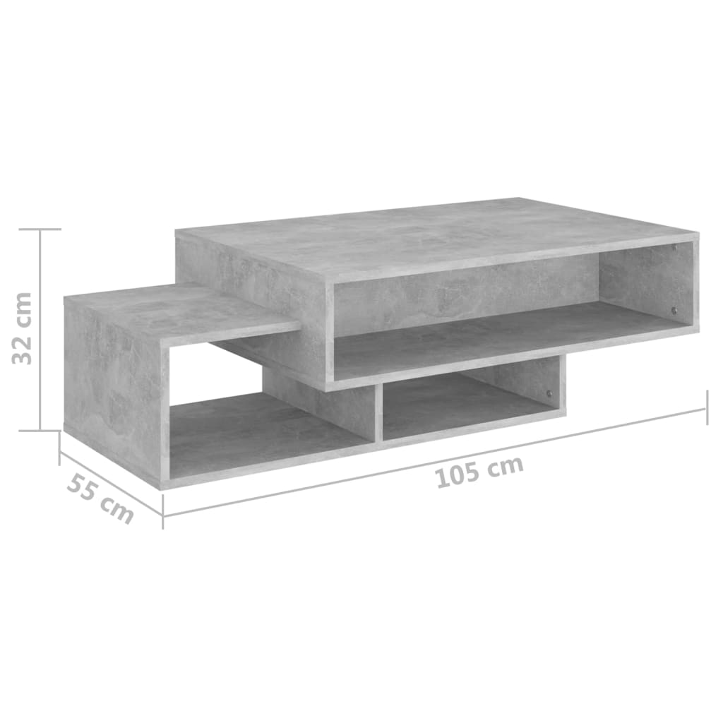 Table basse Gris béton 105x55x32 cm Bois d’ingénierie - Tables basses