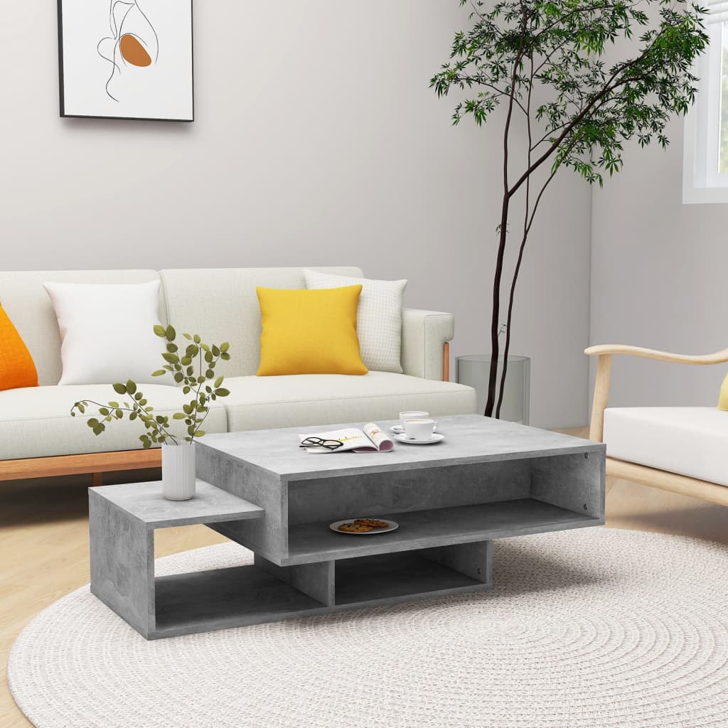 Table basse Gris béton 105x55x32 cm Bois d’ingénierie - Tables basses