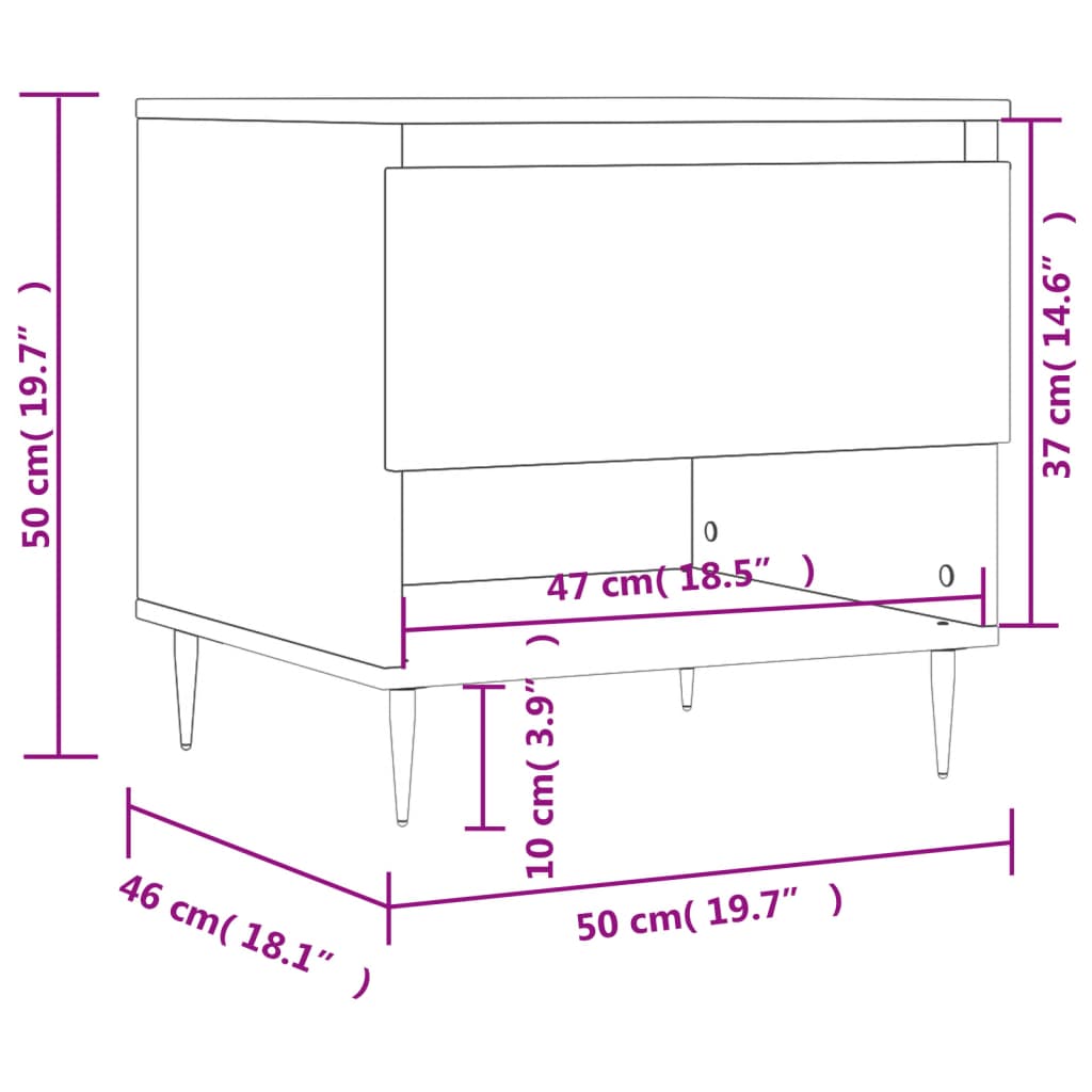 Table basse gris béton 50x46x50 cm bois d’ingénierie - Tables basses