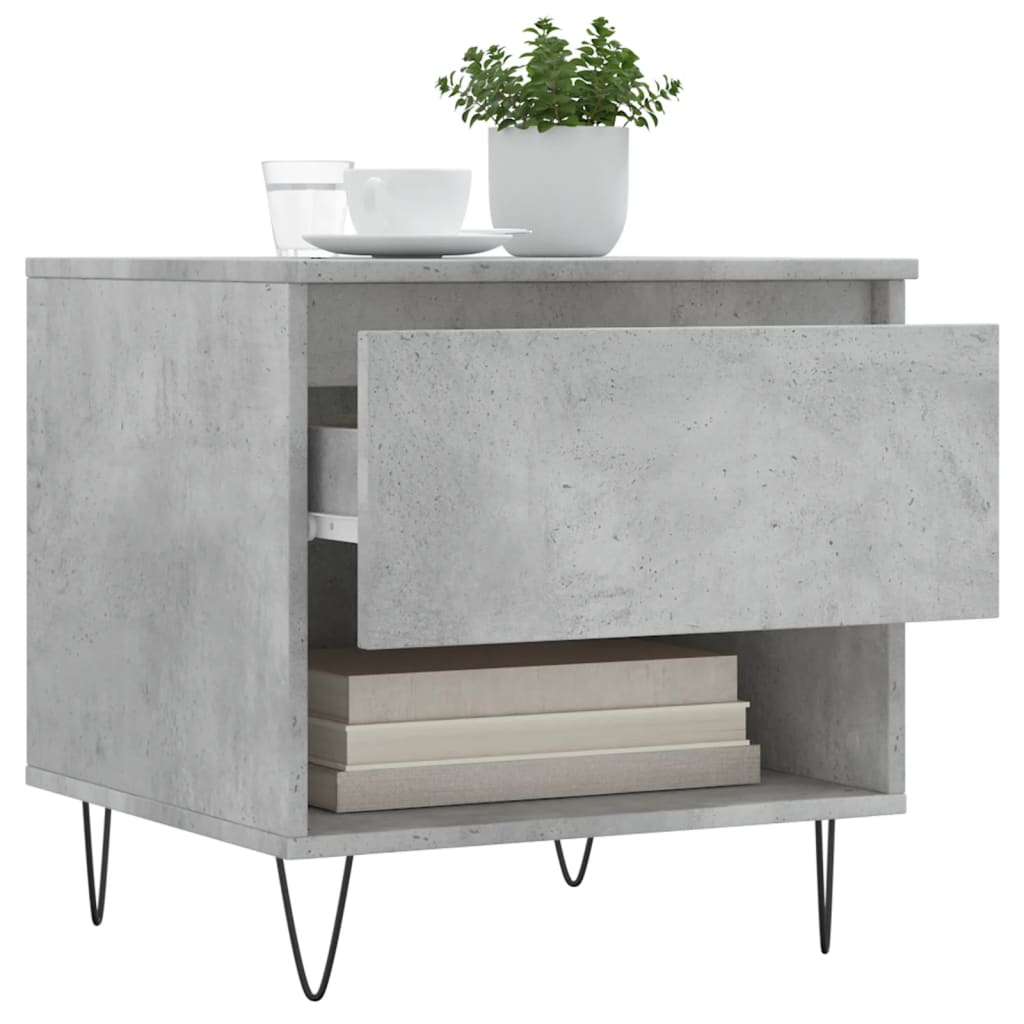 Table basse gris béton 50x46x50 cm bois d’ingénierie - Tables basses