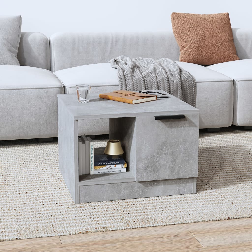 Table basse gris béton 50x50x36 cm bois d’ingénierie - Tables basses