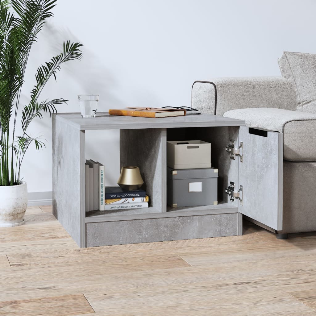 Table basse gris béton 50x50x36 cm bois d’ingénierie - Tables basses