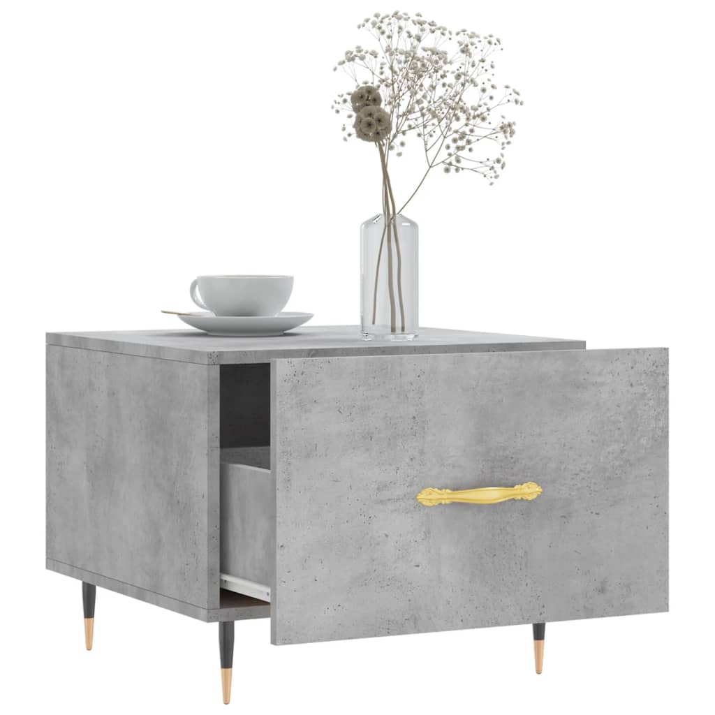 Table basse gris béton 50x50x40 cm bois d’ingénierie - Tables basses