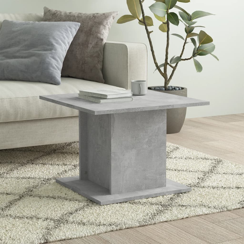 Table basse gris béton 55,5x55,5x40 cm bois d’ingénierie - Tables basses