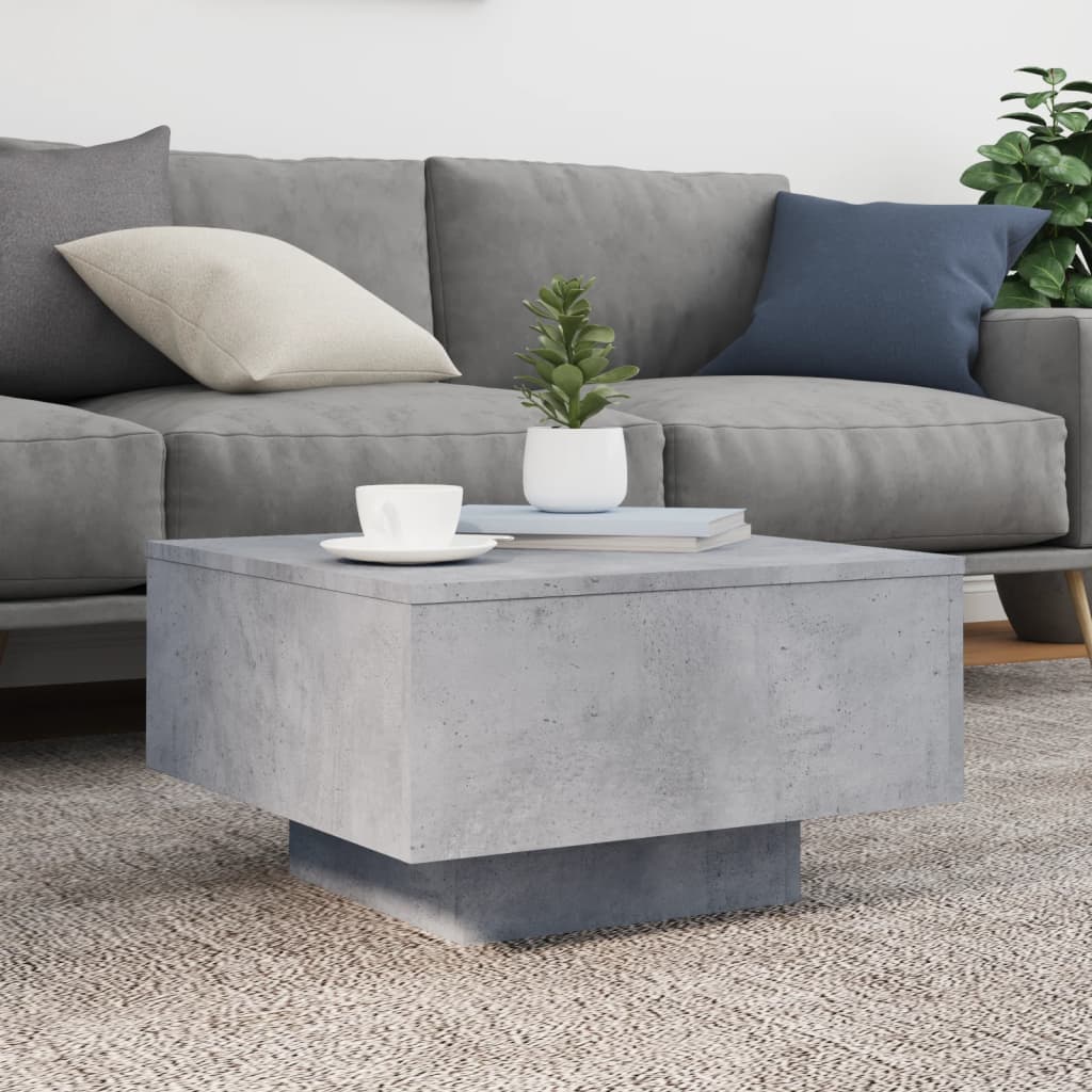 Table basse gris béton 55x55x31 cm bois d’ingénierie - Tables basses