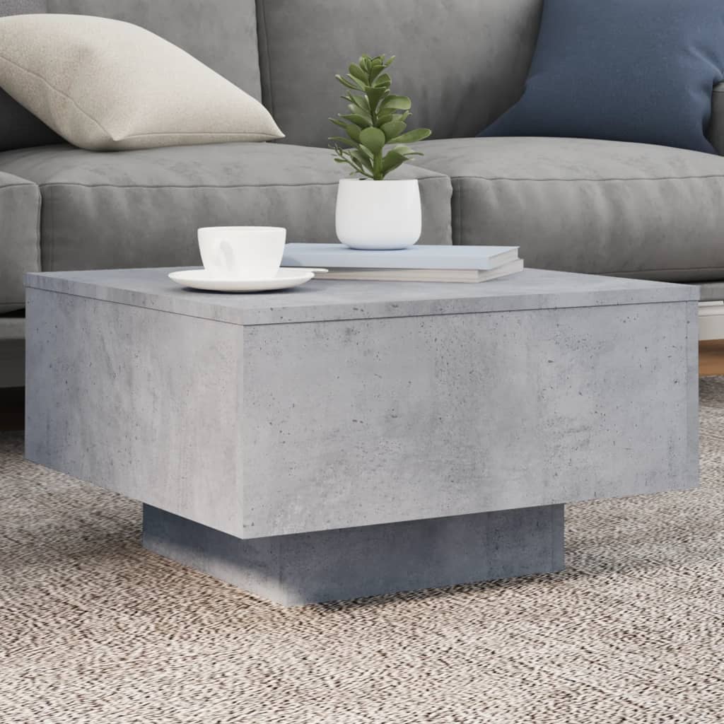 Table basse gris béton 55x55x31 cm bois d’ingénierie - Tables basses