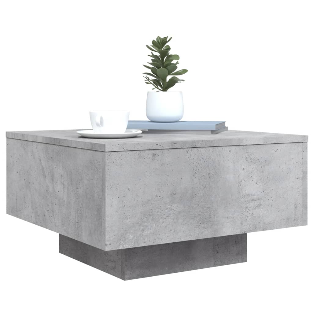 Table basse gris béton 55x55x31 cm bois d’ingénierie - Tables basses