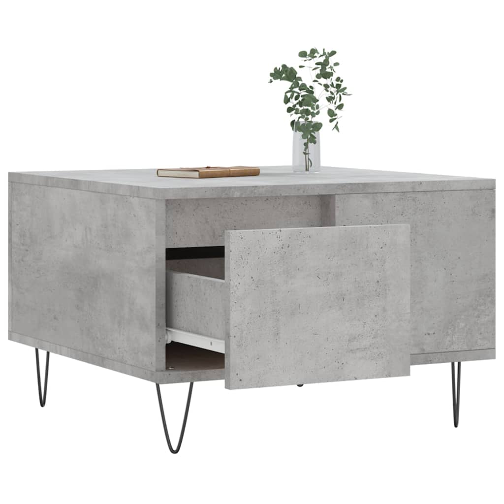 Table basse gris béton 55x55x36,5 cm bois d’ingénierie - Tables basses