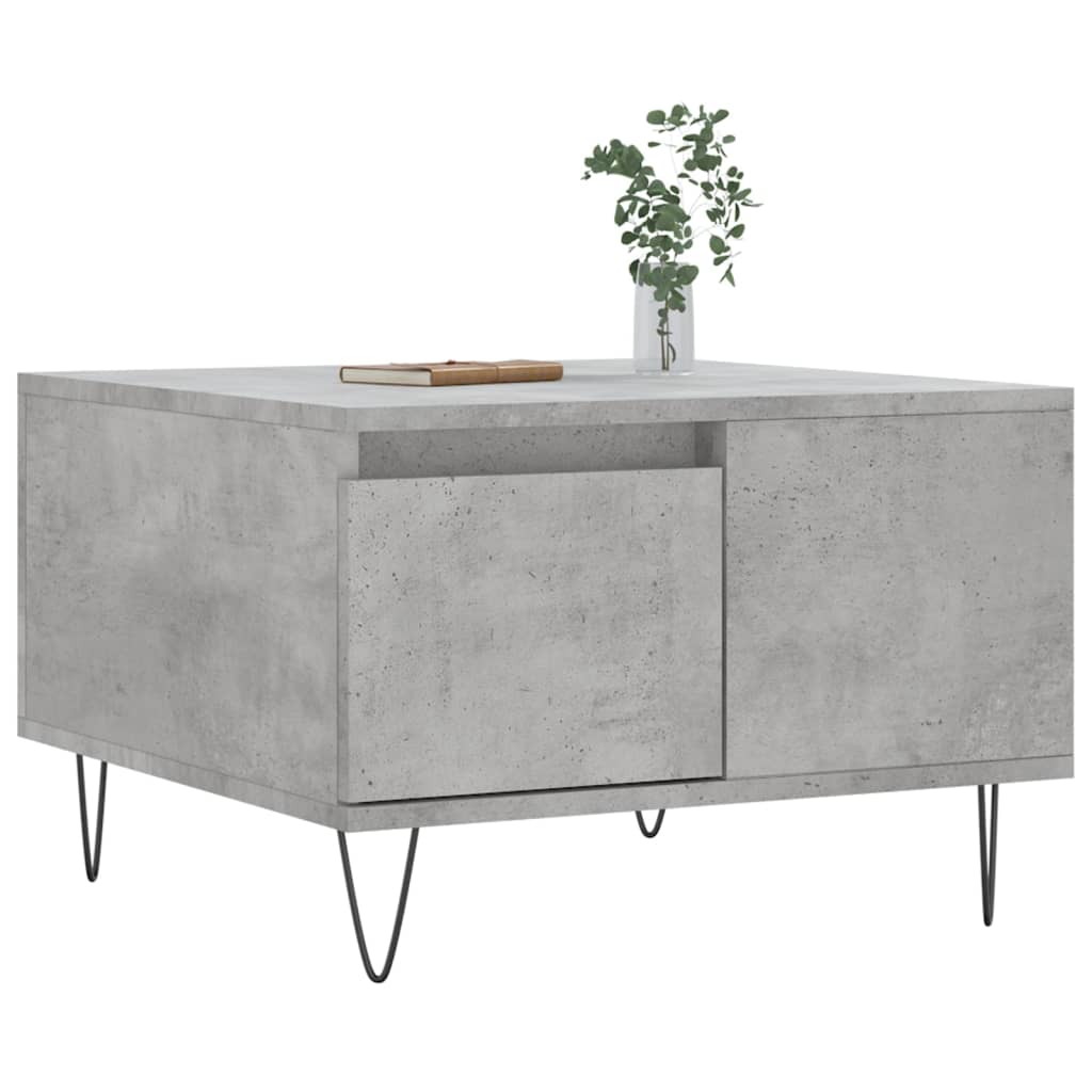 Table basse gris béton 55x55x36,5 cm bois d’ingénierie - Tables basses