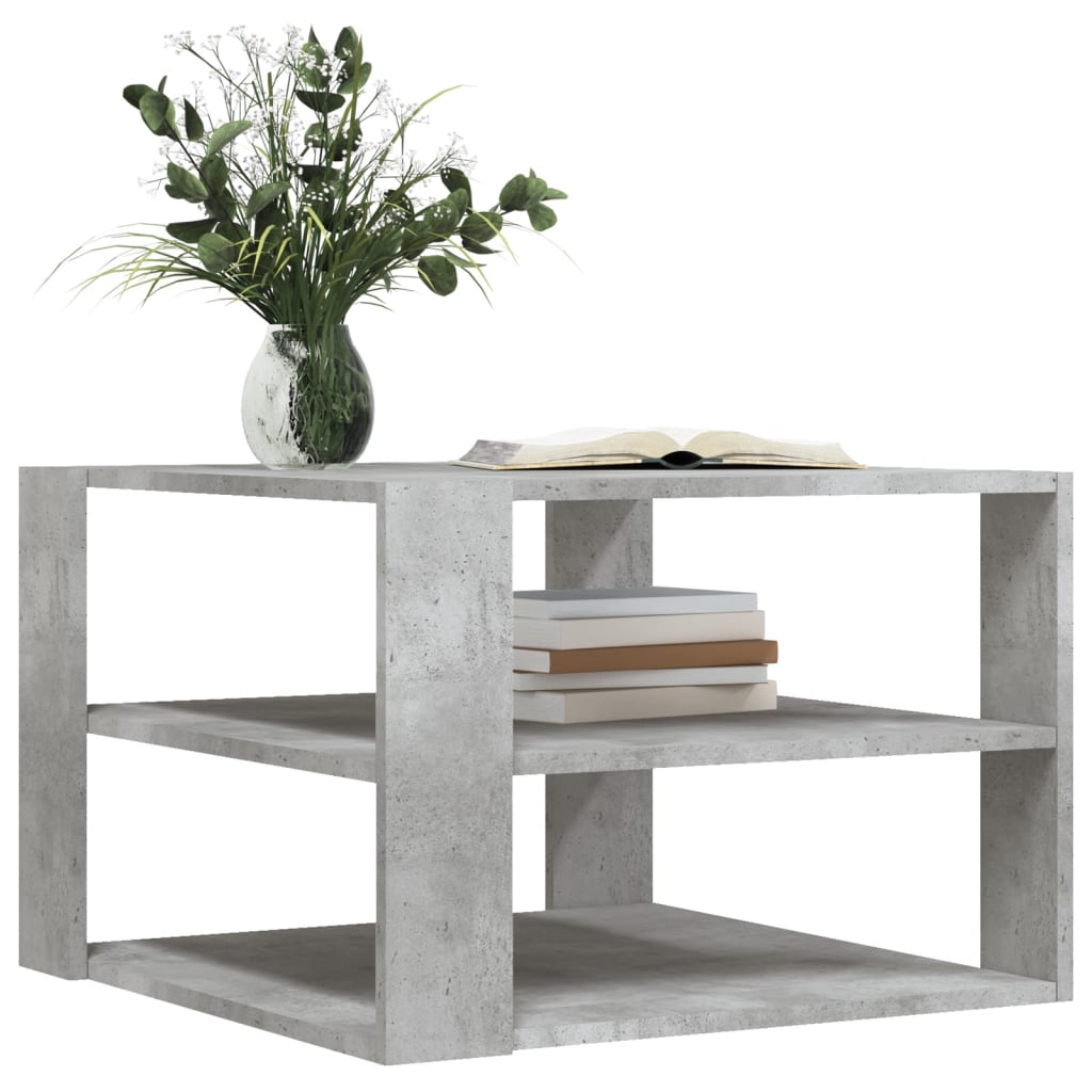 Table basse gris béton 59,5x59,5x40 cm bois d’ingénierie - Tables basses