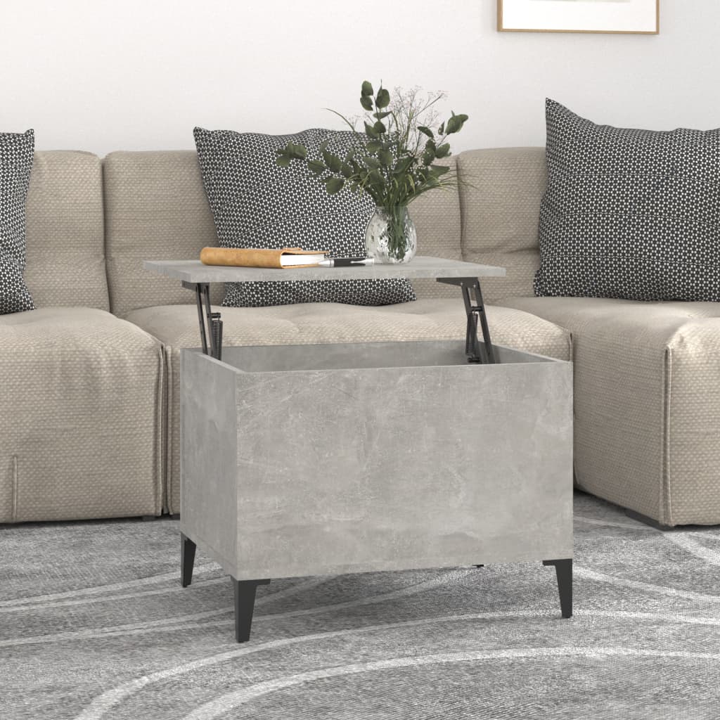 Table basse Gris béton 60x44,5x45 cm Bois d’ingénierie - Tables basses