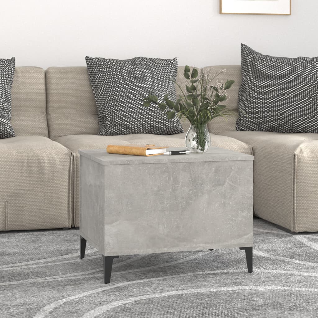 Table basse Gris béton 60x44,5x45 cm Bois d’ingénierie - Tables basses