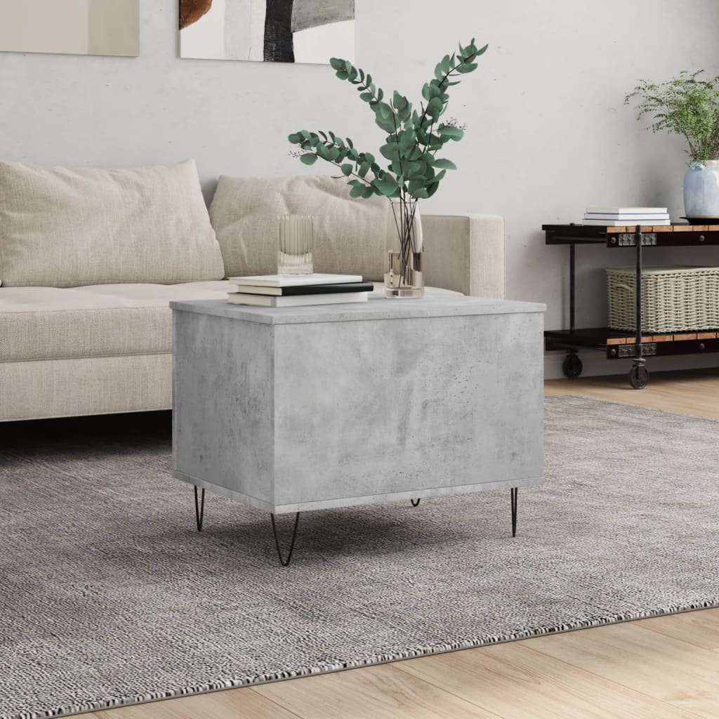 Table basse Gris béton 60x44,5x45 cm Bois d’ingénierie - Tables basses