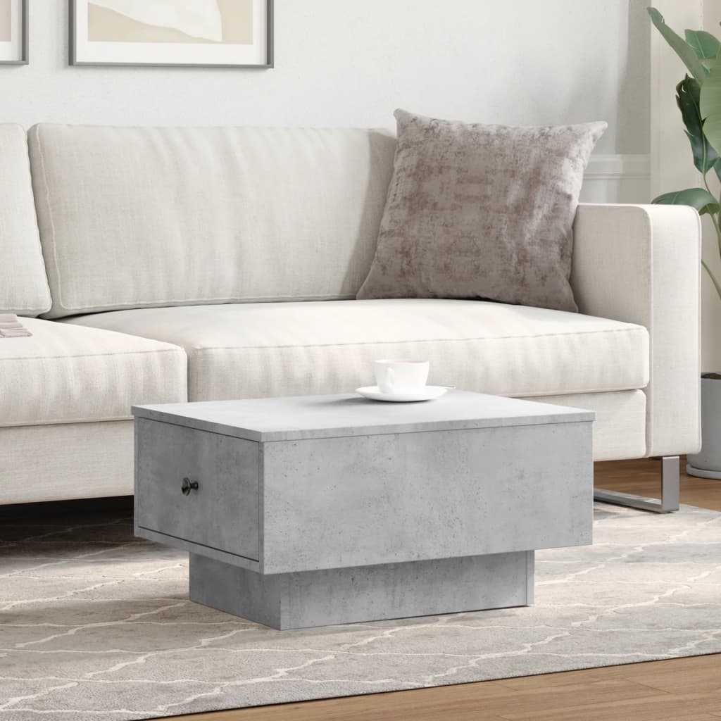 Table basse gris béton 60x45x31 cm bois d’ingénierie - Tables basses