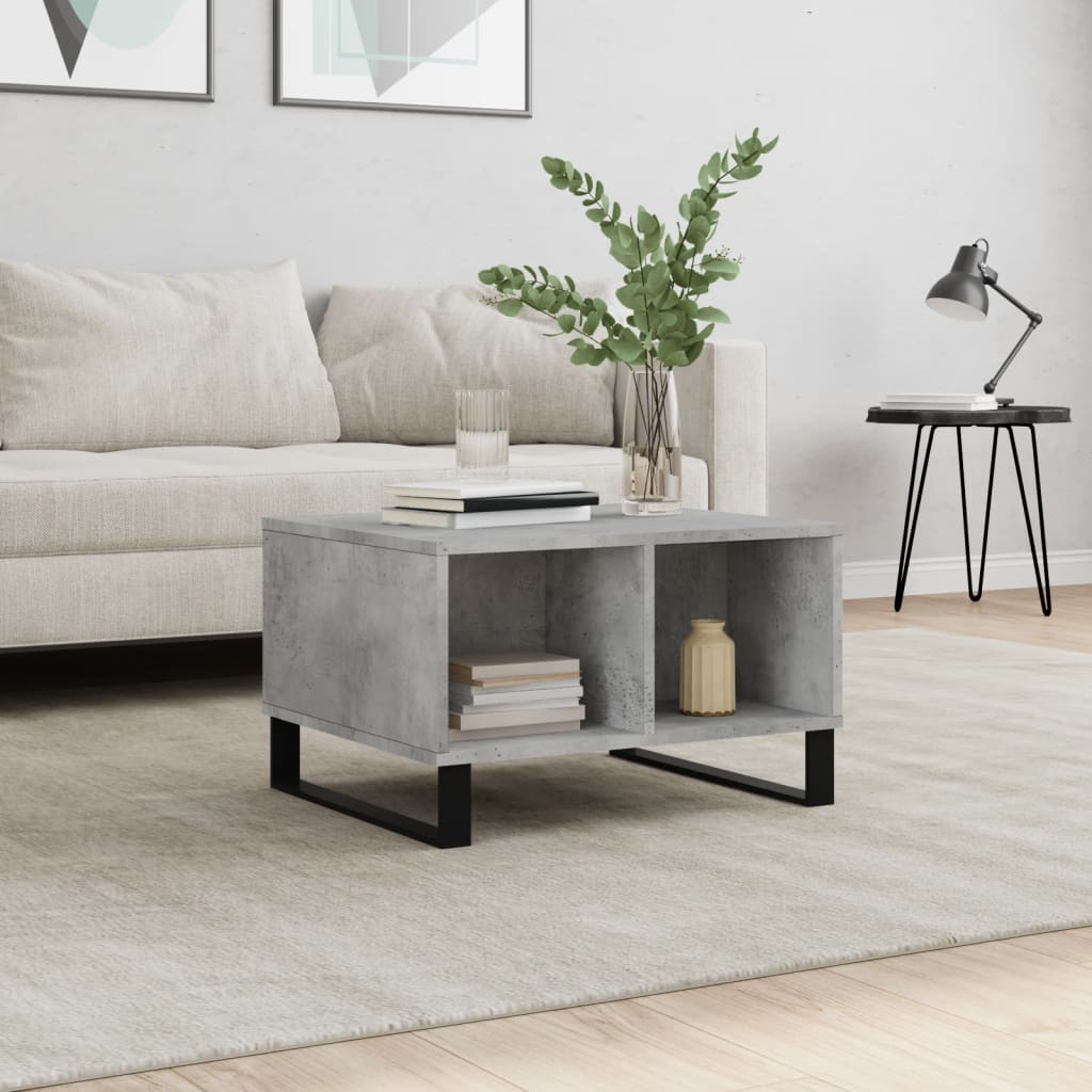 Table basse Gris béton 60x50x36,5 cm Bois d’ingénierie - Tables basses