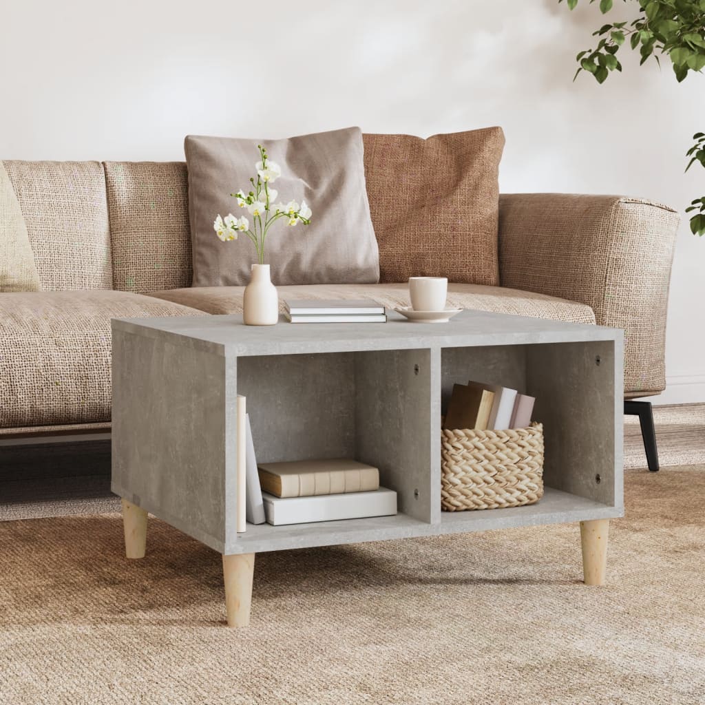 Table basse Gris béton 60x50x36,5 cm Bois d’ingénierie - Tables basses