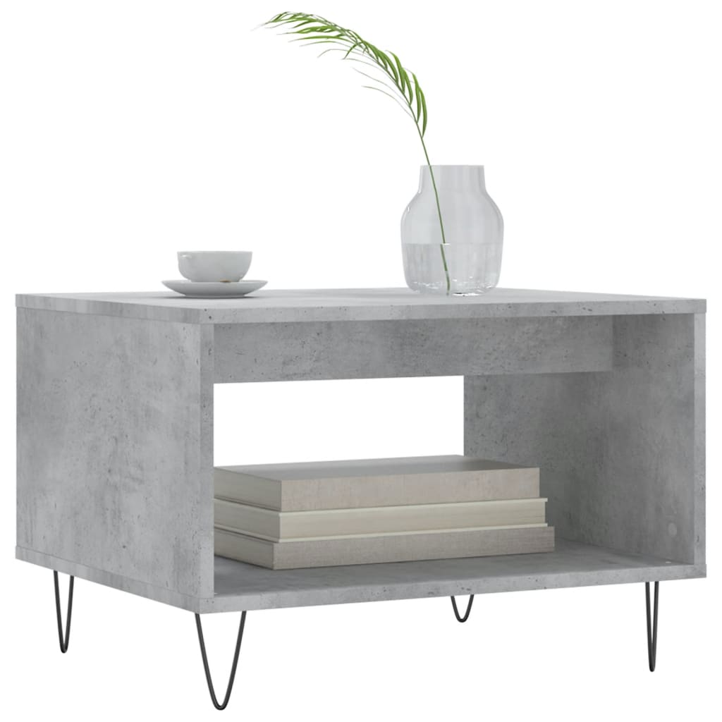 Table basse gris béton 60x50x40 cm bois d’ingénierie - Tables basses