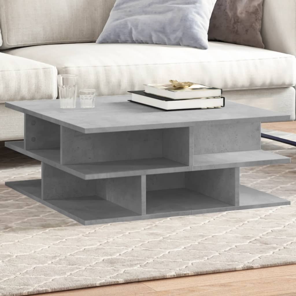 Table basse gris béton 70x70x29 cm bois d’ingénierie - Tables basses