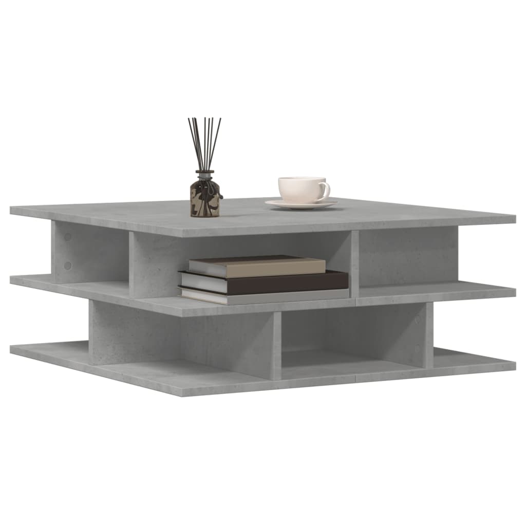 Table basse gris béton 70x70x29 cm bois d’ingénierie - Tables basses
