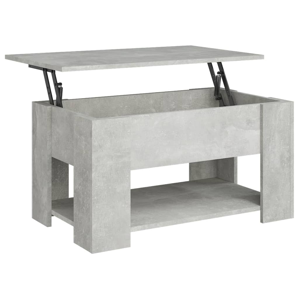 Table basse gris béton 79x49x41 cm bois d’ingénierie - Tables basses