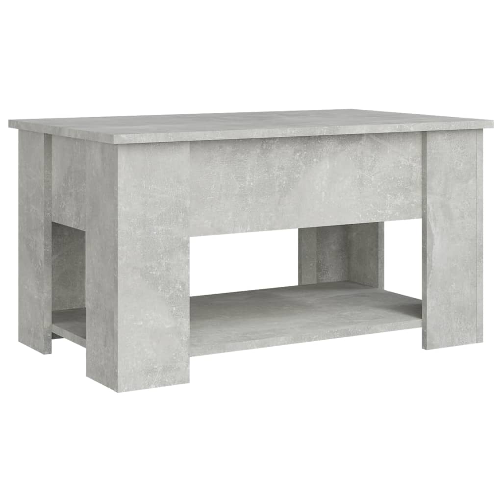 Table basse gris béton 79x49x41 cm bois d’ingénierie - Tables basses