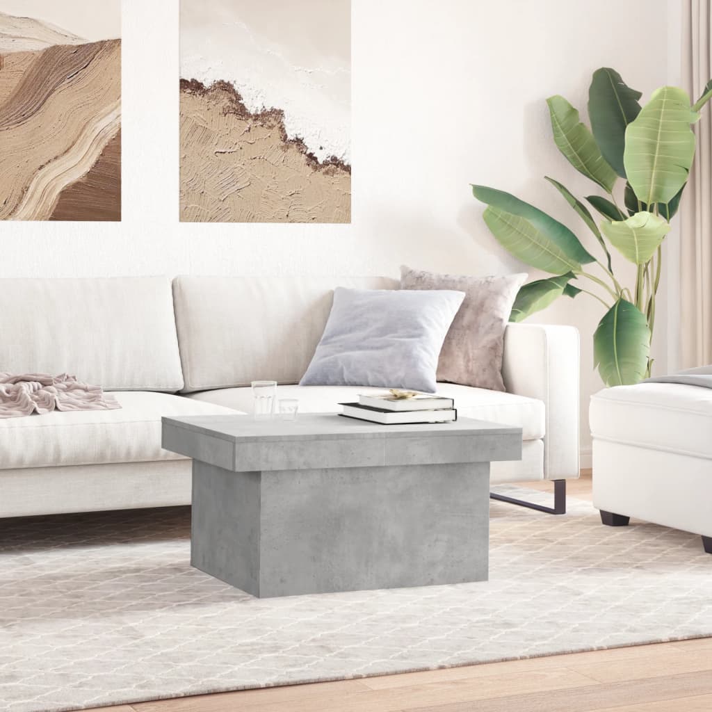 Table basse gris béton 80x55x40 cm bois d’ingénierie - Tables basses