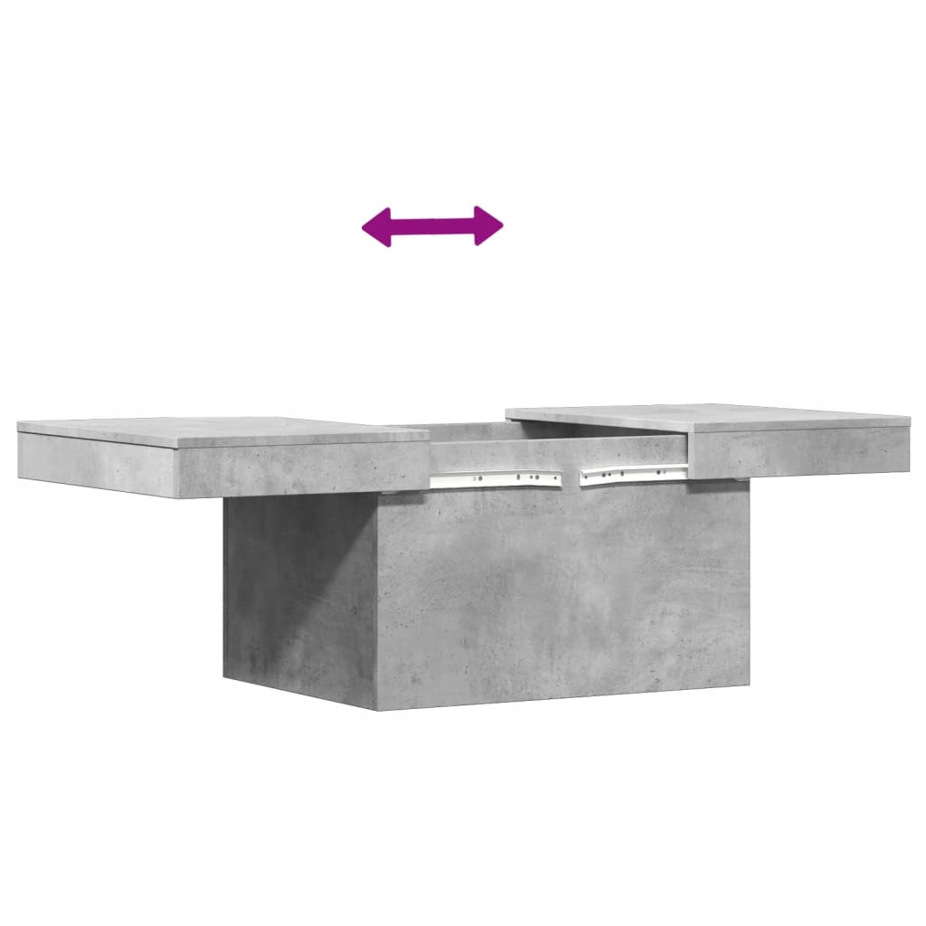 Table basse gris béton 80x55x40 cm bois d’ingénierie - Tables basses