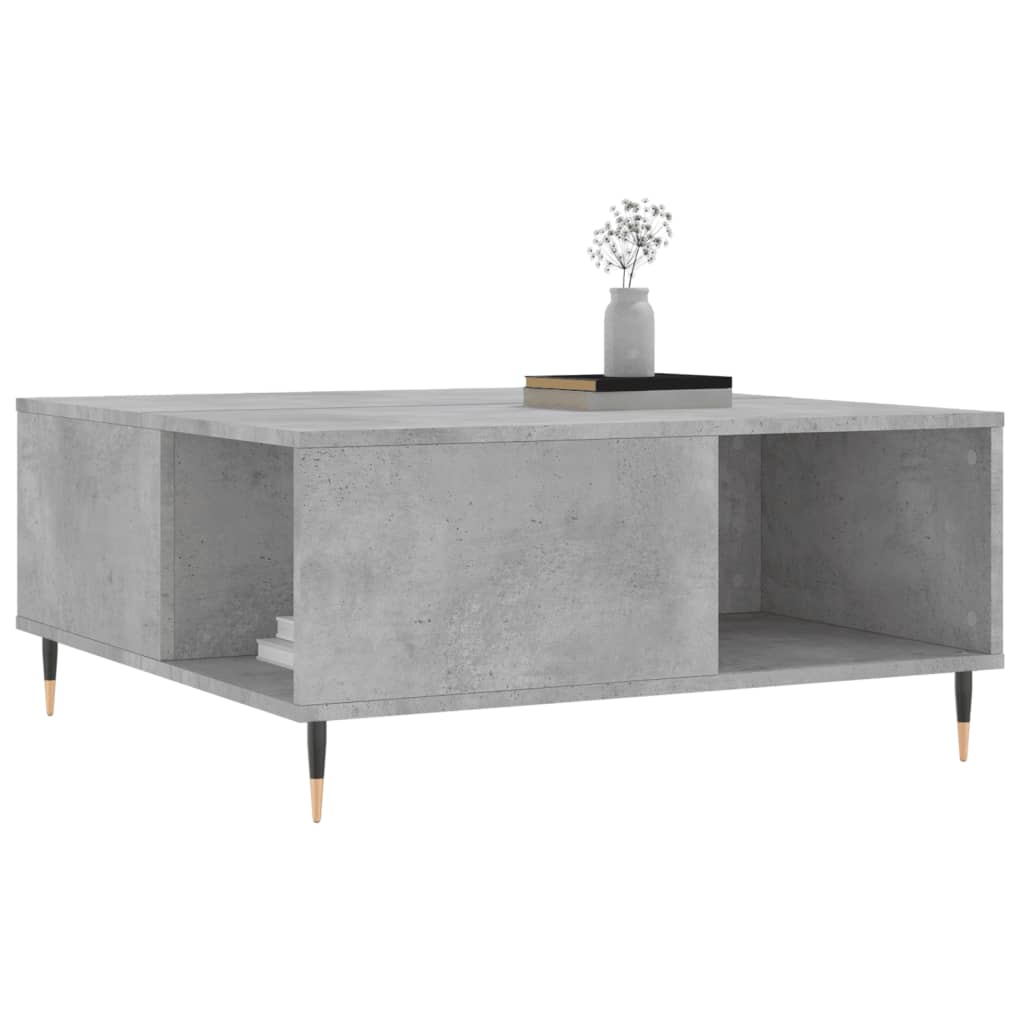 Table basse gris béton 80x80x36,5 cm bois d’ingénierie - Tables basses