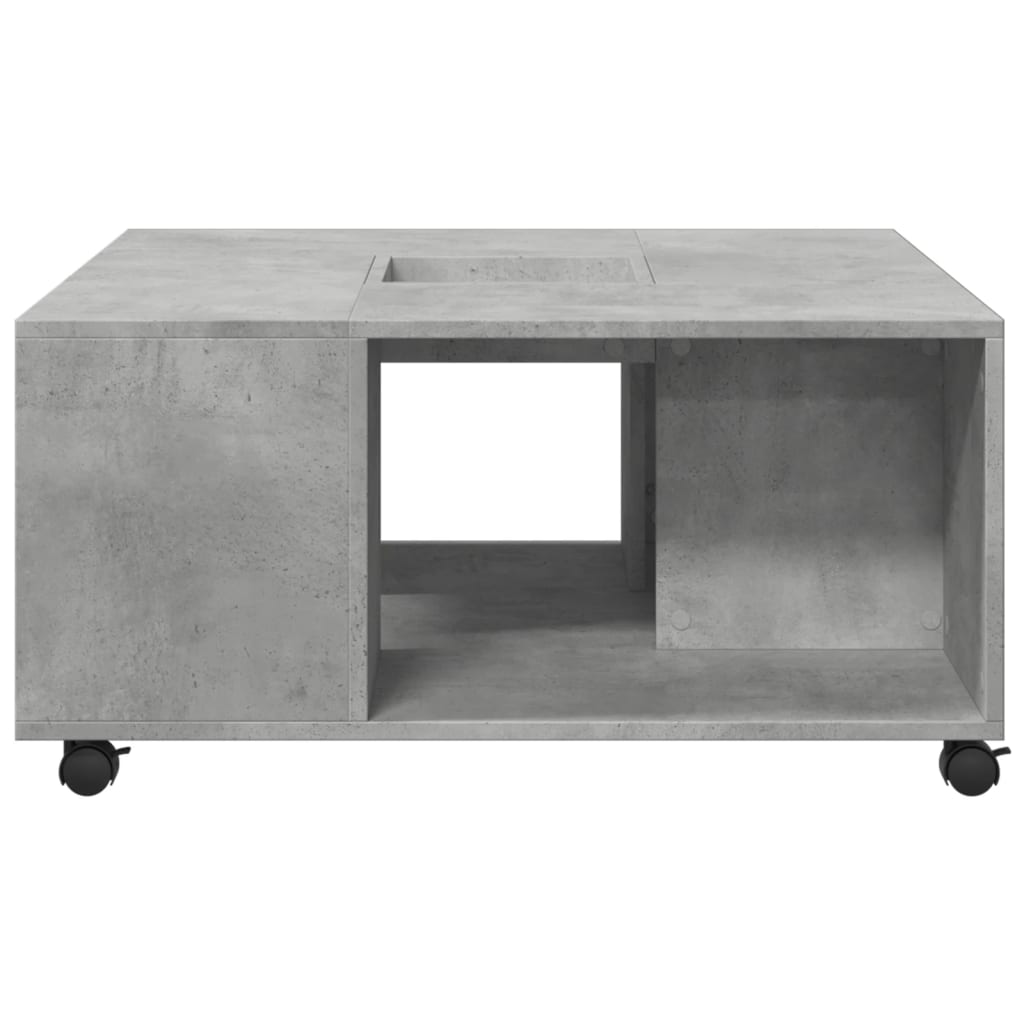 Table basse gris béton 80x80x40 cm bois d’ingénierie - Tables basses