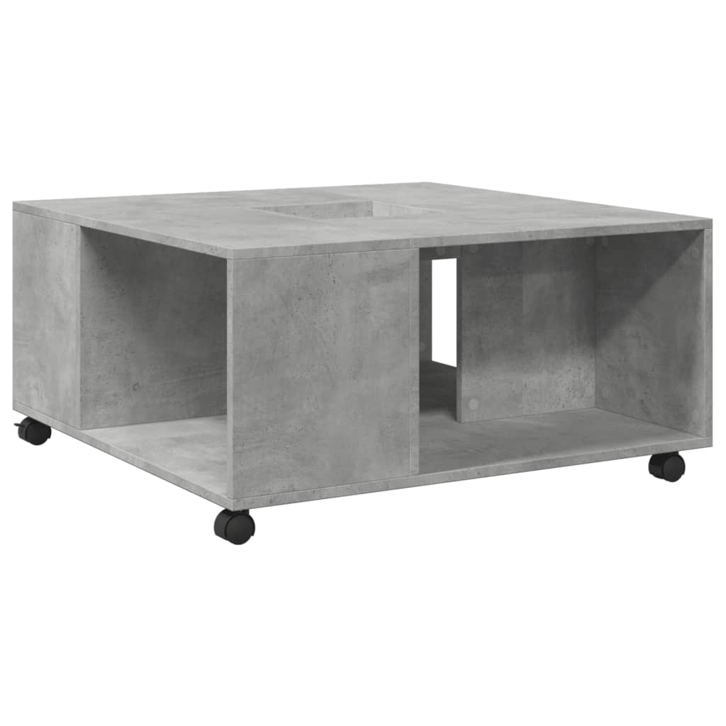 Table basse gris béton 80x80x40 cm bois d’ingénierie - Tables basses