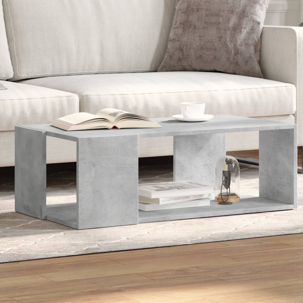 Table basse gris béton 89,5x48x30 cm bois d’ingénierie - Tables basses