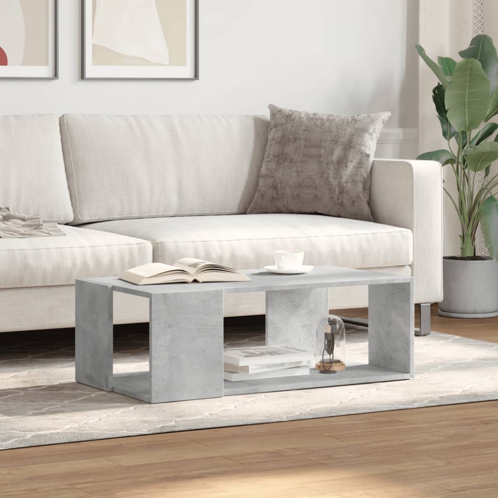Table basse gris béton 89,5x48x30 cm bois d’ingénierie - Tables basses